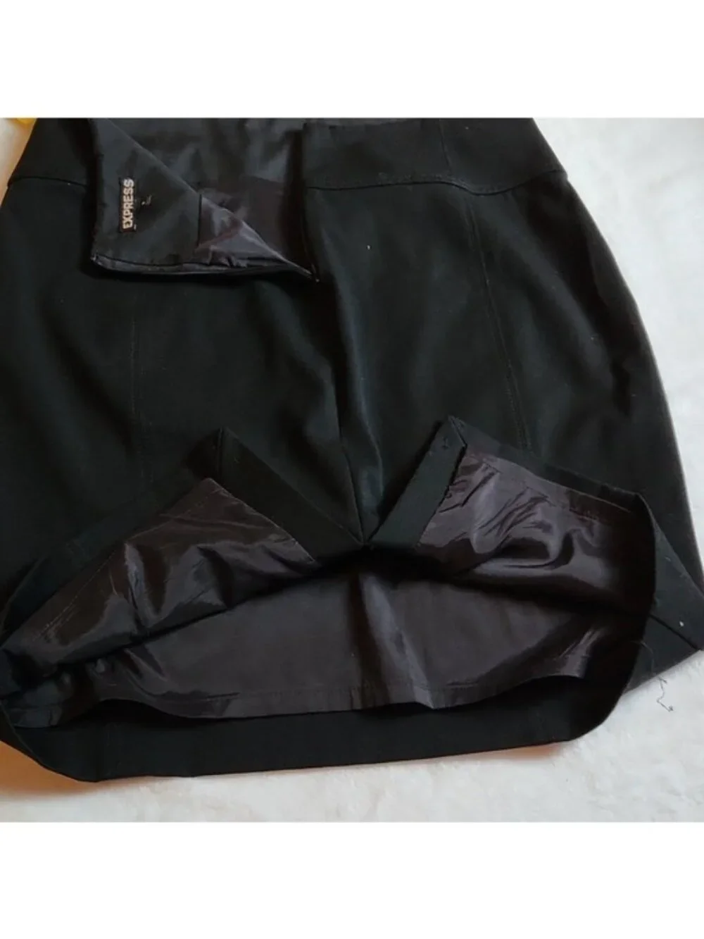 Express Clothing Fitted, Office, Women's Black Skirt, Size 8 with Hip Detail